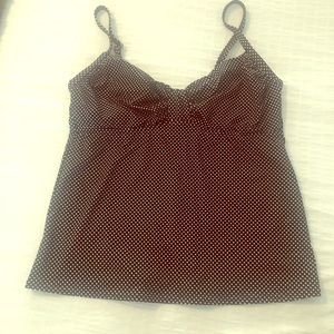Land’s End tankini top black with white polka dots